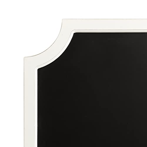 Hogan Framed Scalloped Magnetic Decorative Chalkboard, White, 24 x 36, Modern Rustic Farmhouse Chalkboard for Wall Organization and Decorative Displays