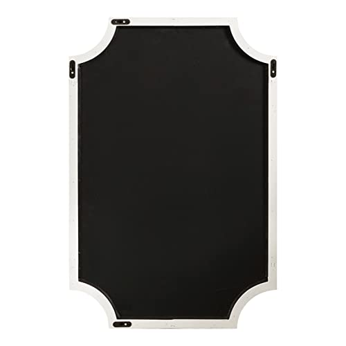 Hogan Framed Scalloped Magnetic Decorative Chalkboard, White, 24 x 36, Modern Rustic Farmhouse Chalkboard for Wall Organization and Decorative Displays