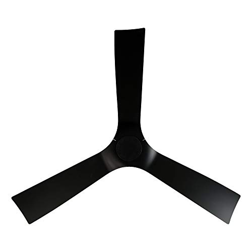 Aviator Smart Indoor and Outdoor 3-Blade Flush Mount Ceiling Fan 54in Matte Black with Remote Control (Light Kit Sold Separately) works with Alexa, Google Assistant, Samsung Things, and iOS or Android App
