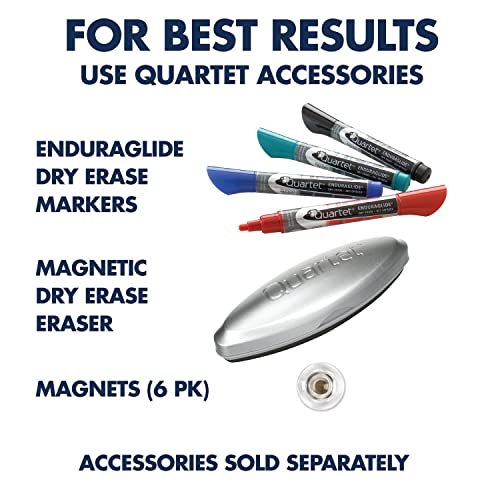 Quartet Whiteboard, Glass Dry Erase Board, Magnetic, 4' x 3', Infinity Frameless Mounting, White Surface, Accessory Tray, 1 Dry Erase Marker and 2 Glass Board Magnets (G4836W)