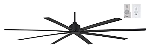 MINKA-AIRE F896-84-CL, Xtreme H2O 84" Ceiling Fan in Coal (Black) Finish with Remote and Additional Wall Control