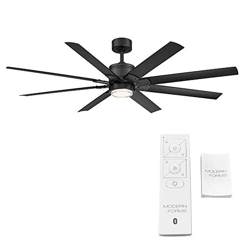 Renegade Smart Indoor and Outdoor 8-Blade Ceiling Fan 66in Matte Black with 3000K LED Light Kit and Remote Control works with Alexa, Google Assistant, Samsung Things, and iOS or Android App