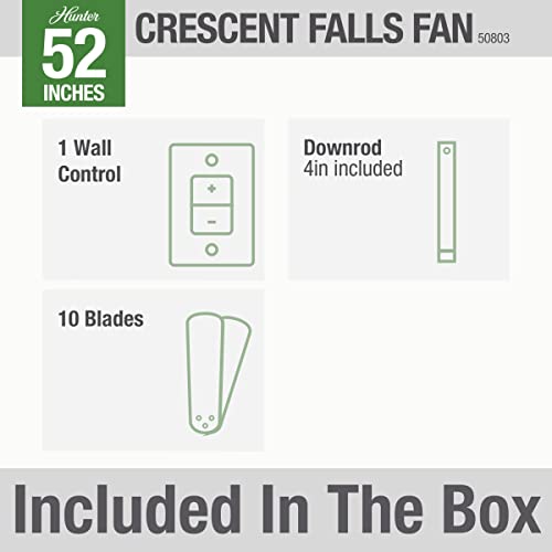 Hunter Fan Company 50803 Crescent Falls Ceiling Fan, 52, Galvanized