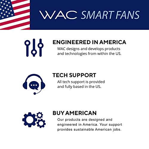 WAC Smart Fans Odyssey Indoor and Outdoor 5-Blade Flush Mount Ceiling Fan 52in Matte White with 3000K LED Light Kit and Remote Control works with Alexa and iOS or Android App