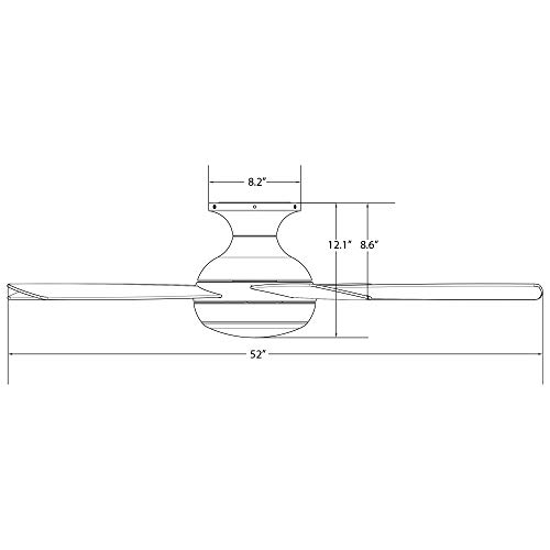 WAC Smart Fans Odyssey Indoor and Outdoor 5-Blade Flush Mount Ceiling Fan 52in Matte White with 3000K LED Light Kit and Remote Control works with Alexa and iOS or Android App