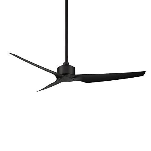 WAC Smart Fans Stella Indoor and Outdoor 3-Blade Ceiling Fan 60in Matte Black with Remote Control works with Alexa and iOS or Android App