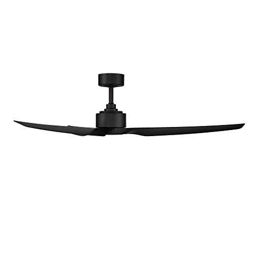WAC Smart Fans Stella Indoor and Outdoor 3-Blade Ceiling Fan 60in Matte Black with Remote Control works with Alexa and iOS or Android App