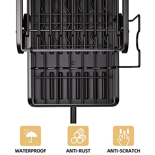 Dish Drying Rack for Kitchen Counter Over The Sink, Larger 2-Tier Drainboard Set with Double-Layer Bowl Rack, Cup Rack, Sticky Board Rack, Cutlery Rack.
