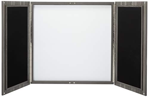 SAFCO Mayline Medina Presentation Board with Dry Erase Center Panel, Gray Steel Laminate