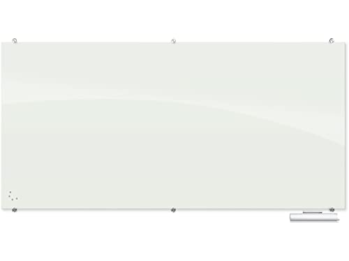 Best-Rite 48 x 96 x 1/8 Inches, Visionary Magnetic Glass Whiteboard, Frameless, Glossy White,