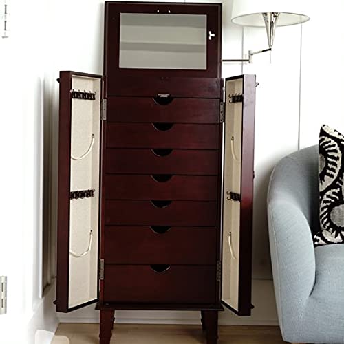 Hives and Honey Cabby Fully Locking Jewelry Armoire, Cherry
