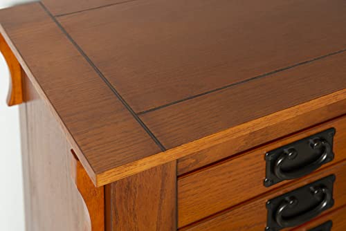 Powell Oak Kat Jewelry Armoire 19.625"L x 15.25"W x 40.625"H