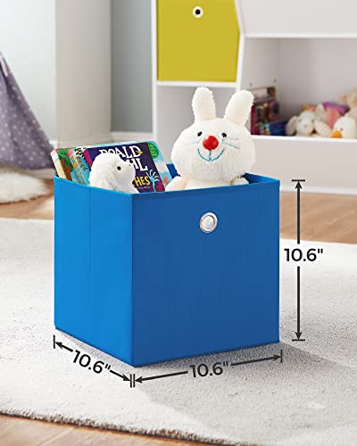 SONGMICS 3 shelves Toy Storage Organizer, with Compartments, Shelves and Fabric Bins, for Kids Room, Playroom, White