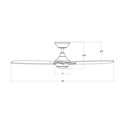 WAC Smart Fans Blitzen Indoor and Outdoor 3-Blade Ceiling Fan 54in Matte Black with Remote Control works with Alexa and iOS or Android App