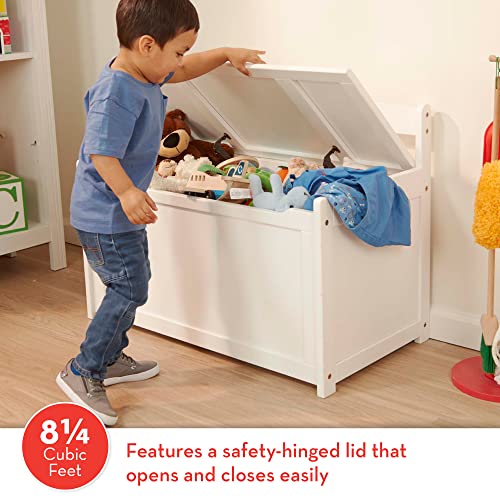 Melissa & Doug Wooden Toy Chest - White Furniture for Playroom - Kids Toy Box, Wooden Storage Organizer, Children's Furniture
