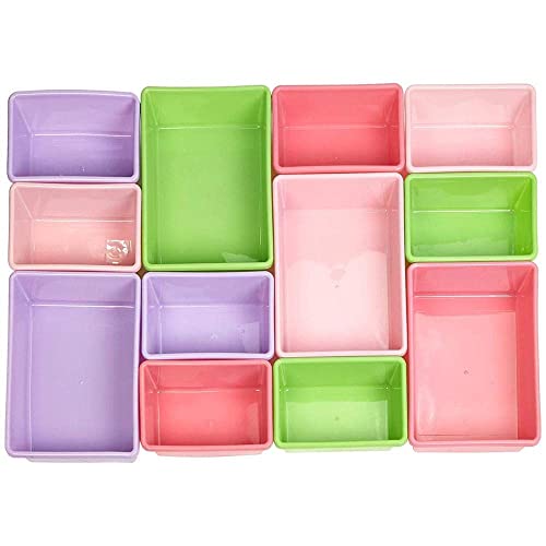 HOMESMITHS White Toy Storage Organizer for Kids, Set of 12 Pastel Bins | Perfect for Home, Play Schools and Kindergarten