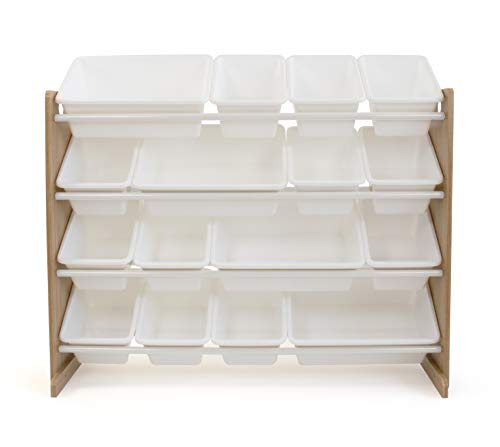 Humble Crew Extra-Large Toy Organizer, 16 Storage Bins, Universal, Natural/White