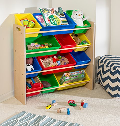 Honey-Can-Do Kids Toy Organizer and Storage Bins, Natural/Primary
