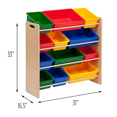 Honey-Can-Do Kids Toy Organizer and Storage Bins, Natural/Primary