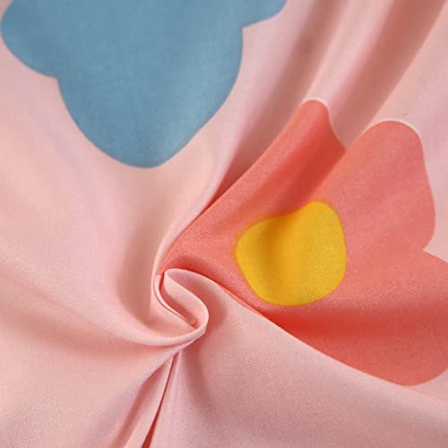SDY 4PCS Rainbow Bedding Sheet Set,Twin Size Cute Pink Unicorn Sheets Set Included 1 Deep Pocket Fitted Sheet+1 Top Flat Sheet+2 Pillowcases for Kids Girls Toddler
