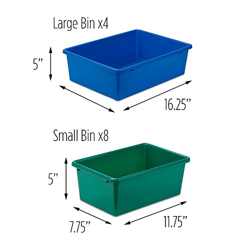 Honey-Can-Do Kids Toy Organizer and Storage Bins, Natural/Primary