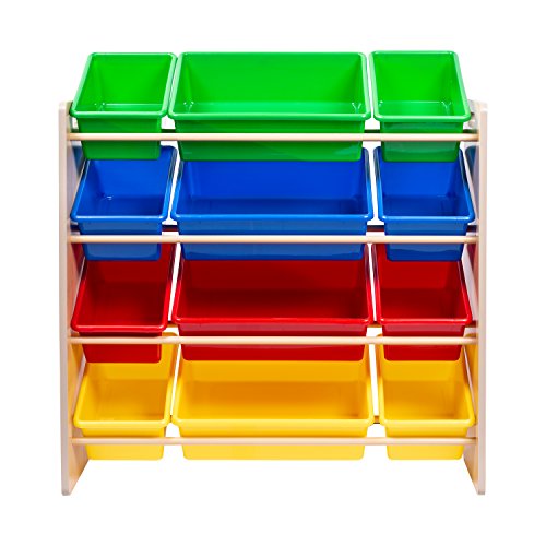 Honey-Can-Do Kids Toy Organizer and Storage Bins, Natural/Primary