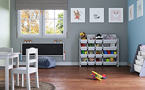 Humble Crew Extra-Large Toy Organizer, 16 Storage Bins, White/White