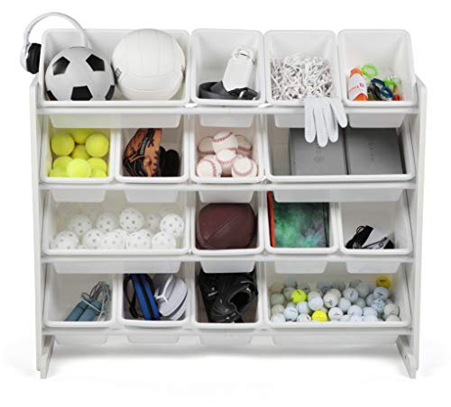 Humble Crew Extra-Large Toy Organizer, 16 Storage Bins, White/White