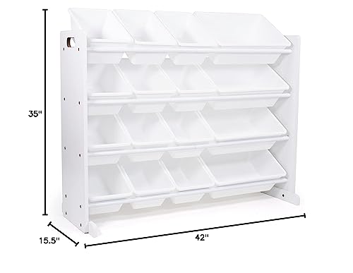 Humble Crew Extra-Large Toy Organizer, 16 Storage Bins, White/White