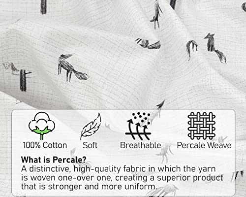 RUVANTI 100% Cotton Sheets for Full Size Bed - Crispy Cooling Percale Sheets - Breathable & Durable Full Sheet Set - 16 Inches Deep Pocket Full Size Sheets - Childhood Sketch - 4 Pieces