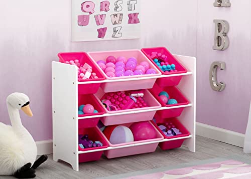Delta Children MySize 9 Bin Plastic Toy Organizer, Greenguard Gold Certified, Bianca White