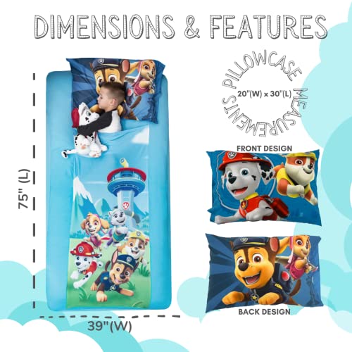 Franco Paw Patrol Kids Bedding Super Soft Compression Snuggle Sheets, Twin, (Official Nickelodeon Product)