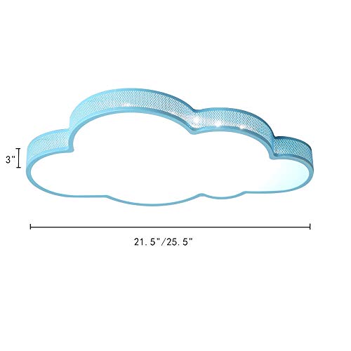 RUNNUP LED Hollow Cloud Ceiling Light Cute Acrylic Flush Mount Light with White Lighting for Baby Nursery Decorations Gifts Bedroom Kids Room,Blue-21.5"