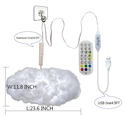 3D Big Cloud lightning Light Kit Music Sync Warm White Multicolor lightning Changing Strip Lights 360 Degree Wireless Remote APP NO DIY Coolest Decorations for Adults and Kids Indoor Home Bedroom