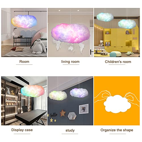 3D Big Cloud lightning Light Kit Music Sync Warm White Multicolor lightning Changing Strip Lights 360 Degree Wireless Remote APP NO DIY Coolest Decorations for Adults and Kids Indoor Home Bedroom