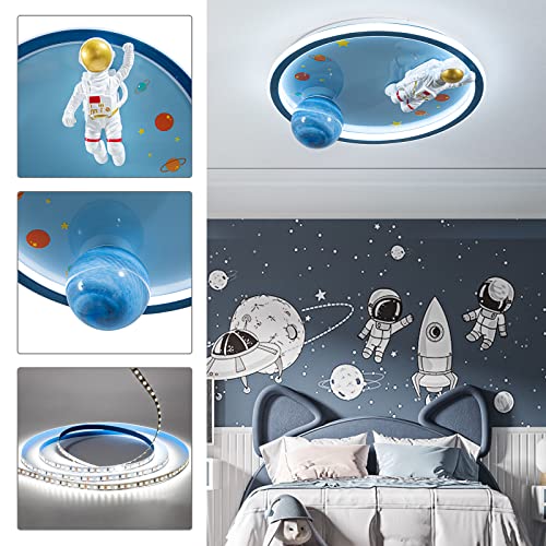 O'NEELDY 20" Astronaut Ceiling Light, Kids Flush Mount Lighting Fixtures, Dimmable LED Mounting Lamp for Children's Room, Bedroom, Amusement Room