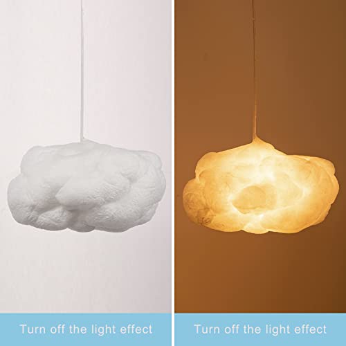 Arturesthome Hanging Cloud Pendant Lighting, Modern Fluffy Cotton Chandelier Ceiling Light Fixture for Children Girls Kids Living Room White