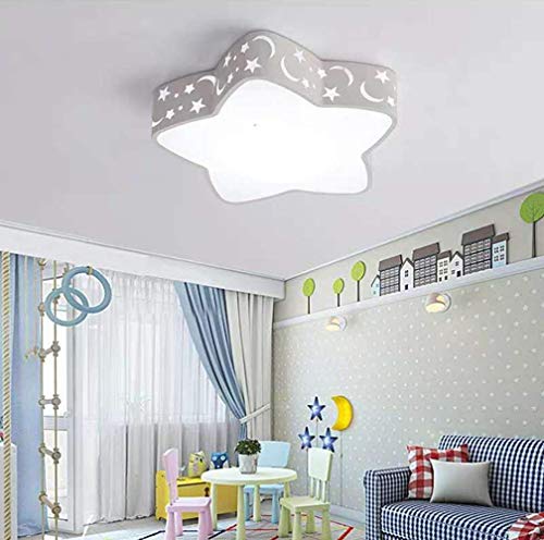 LAKIQ Kids’ Room LED Flush Mount Ceiling Light Fixture Creative Star Shape Modern Close to Ceiling Chandelier Lighting for Boy’s Girl’s Room Children’s Bedroom Kindergarten (19.5'',White Light)