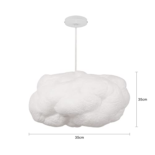 Arturesthome Hanging Cloud Pendant Lighting, Modern Fluffy Cotton Chandelier Ceiling Light Fixture for Children Girls Kids Living Room White