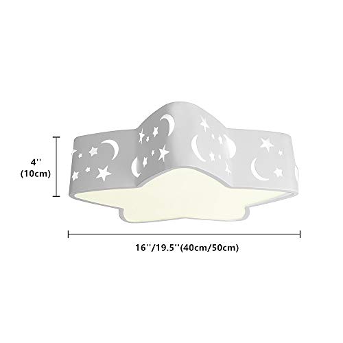 LAKIQ Kids’ Room LED Flush Mount Ceiling Light Fixture Creative Star Shape Modern Close to Ceiling Chandelier Lighting for Boy’s Girl’s Room Children’s Bedroom Kindergarten (19.5'',White Light)