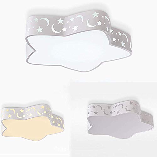 LAKIQ Kids’ Room LED Flush Mount Ceiling Light Fixture Creative Star Shape Modern Close to Ceiling Chandelier Lighting for Boy’s Girl’s Room Children’s Bedroom Kindergarten (19.5'',White Light)