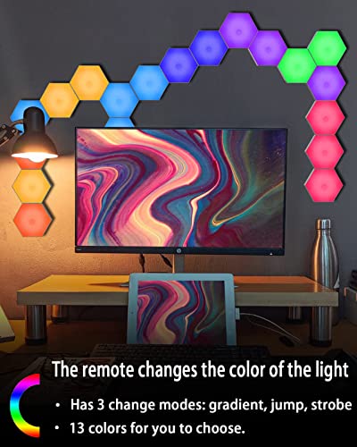 DeJAVU Lighting Hexagon Lights, Touch-Sensitive Hexagon Wall Lights, Hexagon Lights for Wall Led with Remote and USB Power Supply, Spliceable LED Light Wall Panels Gift for Kids, Adults（6 Packs）11111
