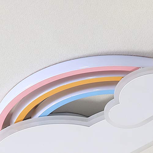 LITFAD White Rainbow Cloudy Ceiling Light Cartoon Metallic LED Flush-Mount Light Fixture Modern Creative Ceiling Lamp Pendant Lighting for Children's Room Kids Bedroom, White Light