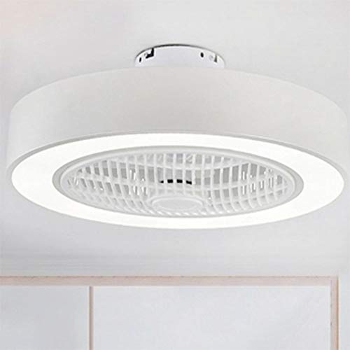 BAYCHEER Acrylic Circle Fan Lamp Flush Mount Lighting LED Ceiling Light with Remote Control 3 Light Color Changeable Enclosed Fandelier Lamp Dinning Room Kitchen Kids Room Livingroom,Pink