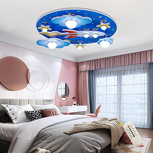 YIYIBYUS 35 Watts Modern Cartoon LED Ceiling Light Fixture Chandelier Lamp Kid's Room,LED Baby Lamp Light, Bedroom Environment, Cartoon Ceiling Lighting Lampshade,Universe, Stars, Boys and Girls