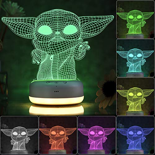 3D Star Wars Night Light for Kids - 3 Patterns and 16 Color Change Decor Lamp - Warm White Light for Sleep - Star Wars Toys for Kids - Birthday & Christmas Gifts for Boys Girls and Star Wars Fans