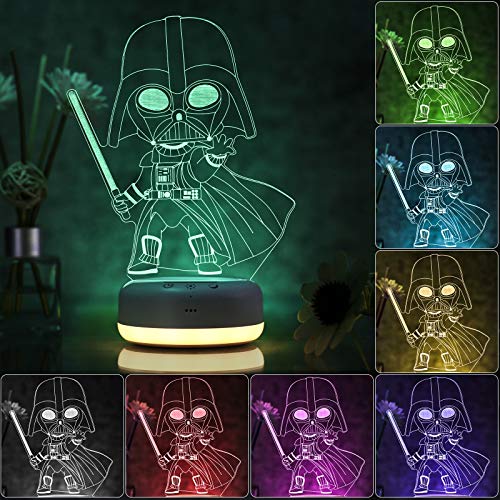 3D Star Wars Night Light for Kids - 3 Patterns and 16 Color Change Decor Lamp - Warm White Light for Sleep - Star Wars Toys for Kids - Birthday & Christmas Gifts for Boys Girls and Star Wars Fans