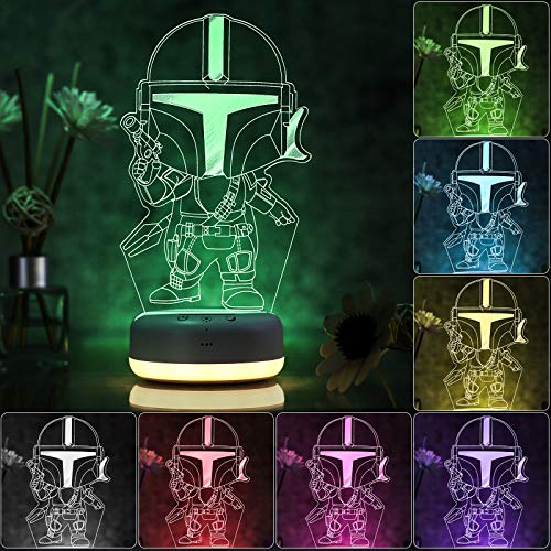 3D Star Wars Night Light for Kids - 3 Patterns and 16 Color Change Decor Lamp - Warm White Light for Sleep - Star Wars Toys for Kids - Birthday & Christmas Gifts for Boys Girls and Star Wars Fans