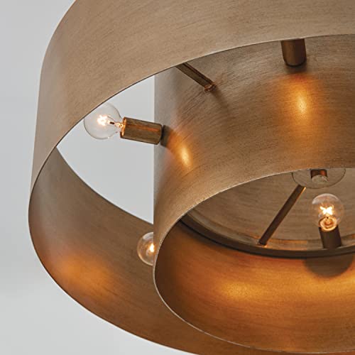Capital Lighting 339091ML Jude Modern Geometric Bold Metal Drum Pendant, 9-Light 540 Total Watts, 17" H x 30" W, Mystic Luster