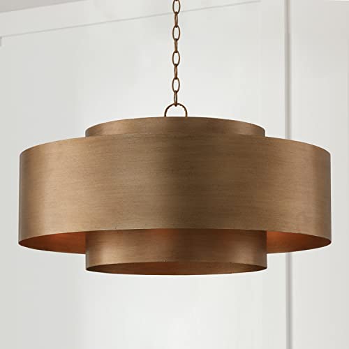 Capital Lighting 339091ML Jude Modern Geometric Bold Metal Drum Pendant, 9-Light 540 Total Watts, 17" H x 30" W, Mystic Luster
